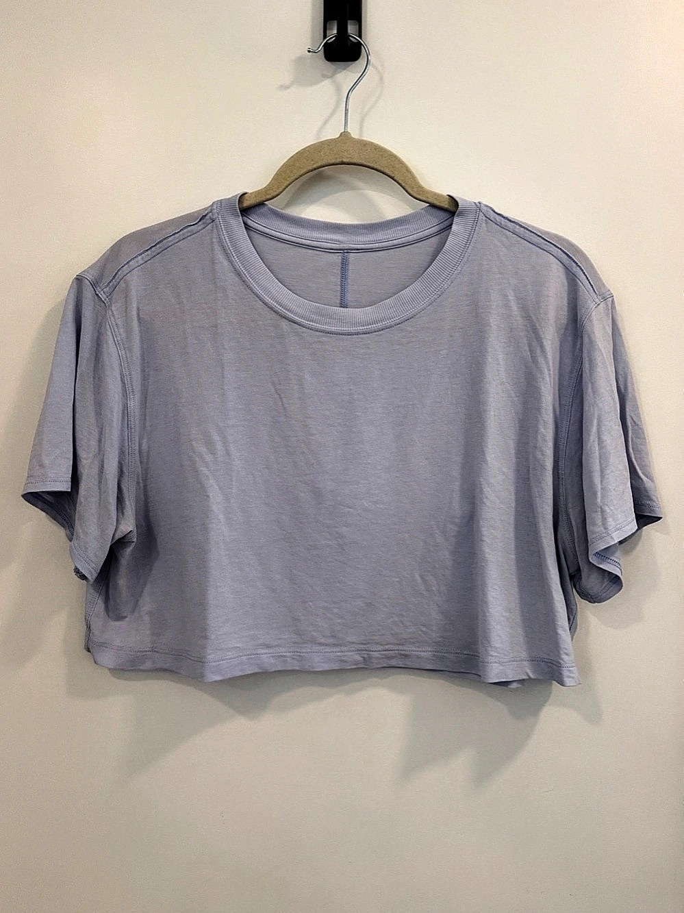 Lululemon Short Sleeve Cropped Tee in Light Blue | Size 6 based on measurements